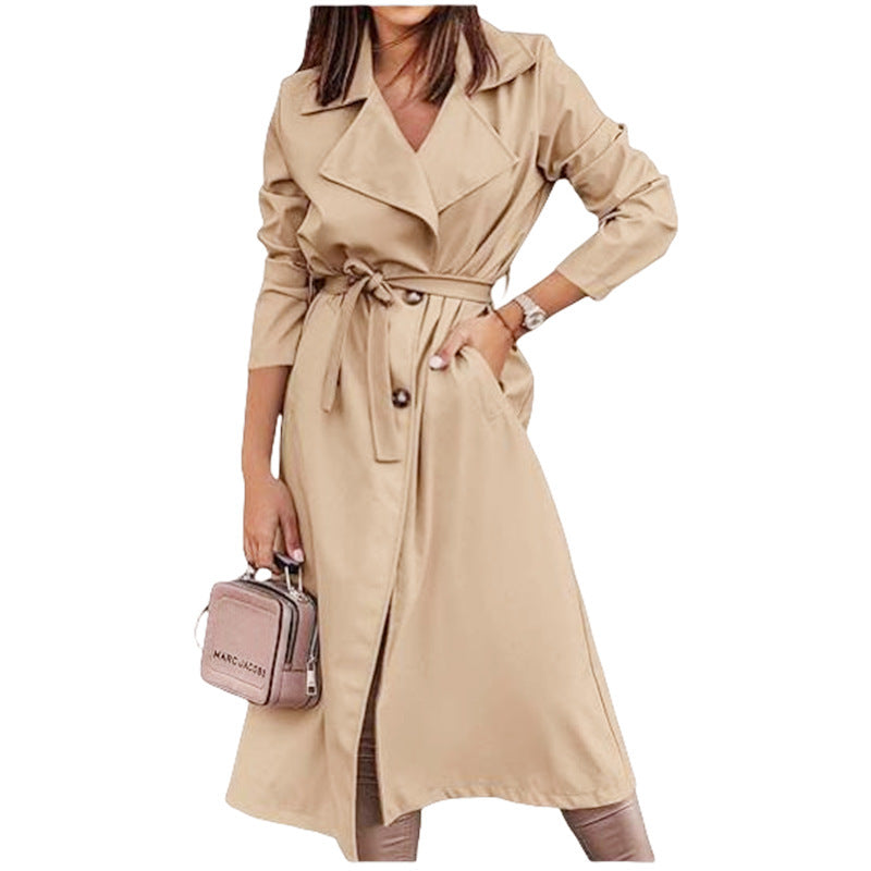 Damen Trenchcoat Elegant Mit Gürtel Feminin - BerlinGlamour