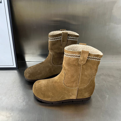 Damen Stiefel Wildleder Elegante Warm mit Innenfutter - BerlinGlamour