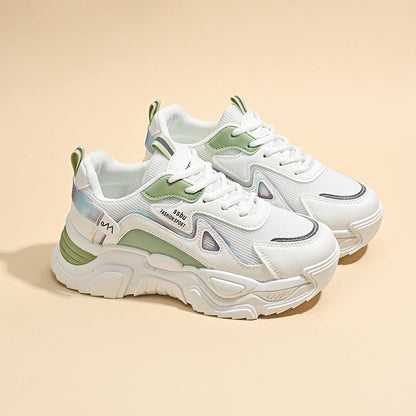 Damen Sneaker Sportlich Chunky Atmungsaktiv Stabile Sohle