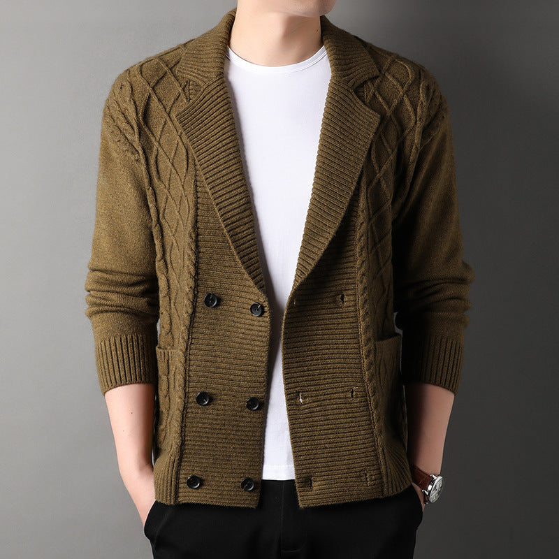 Herren Strickjacke Doppelknopf Modern Berlin Style