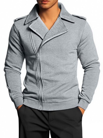 Lässige Herren Zipjacke Mit Kragen Modern