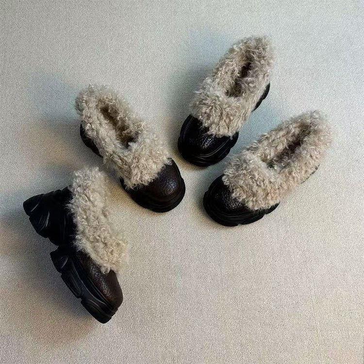 Damen Clogs Flauschig Rutschfest Trendy