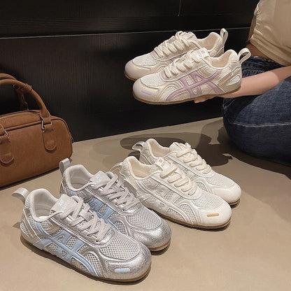 Damen Sneaker Atmungsaktiv Strukturiert Rutschfest