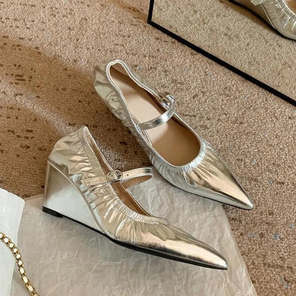 Damen Ballerinas Elegante Satin Schnürung