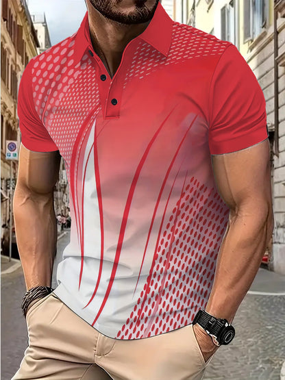 Herren Poloshirt Sportlich Modern mit V-Ausschnitt