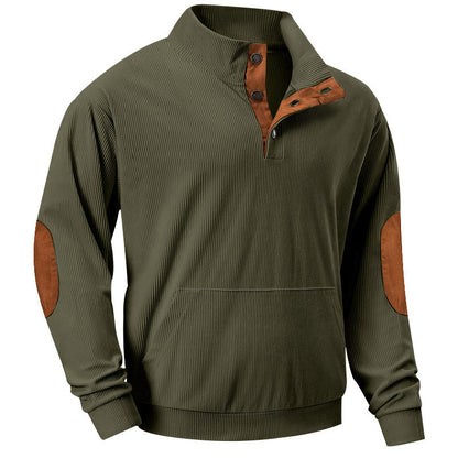 Herren Kapuzenpullover Kuschelig Baumwolle Mit Kunstleder Details