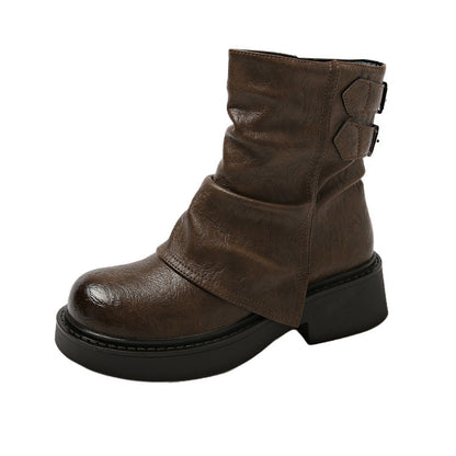 Damen Stiefeletten Asymmetrisch Robust Modisch Schwarz