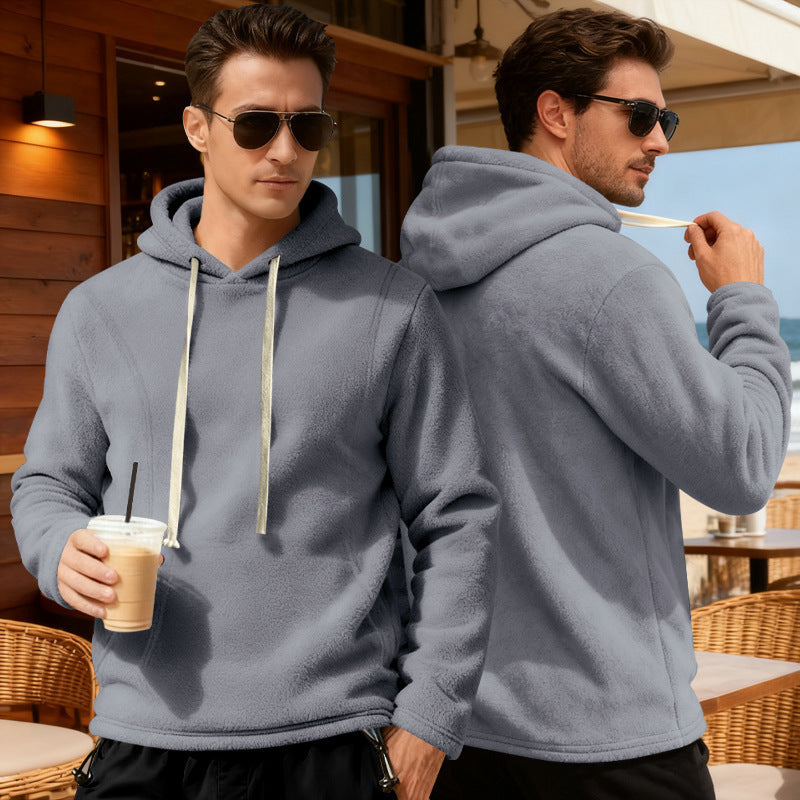 Herren Fleece Pullover Kapuze Warm Modern