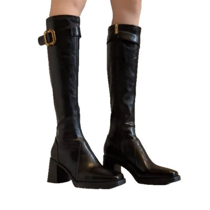 Damen Stiefel Hochwertig mit Knöchelriemen Modern
