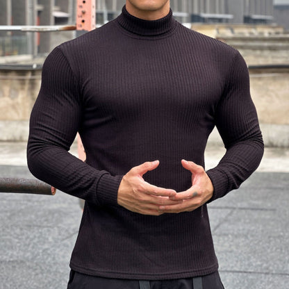 Herren Langarmshirt Elegantes Rippmuster Modern