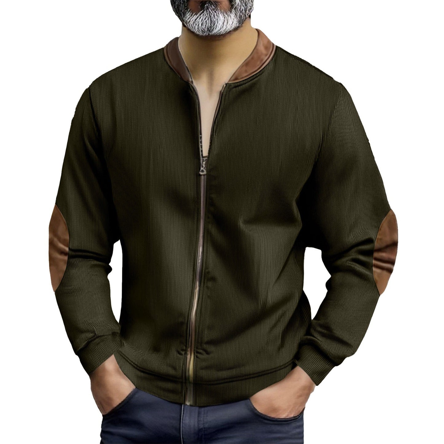 Herren Lederjacke Sportlich Modern mit Akzenten