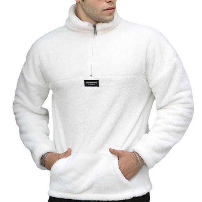 Herren Fleecepullover Kuschelig Warm mit Reißverschluss und Taschen
