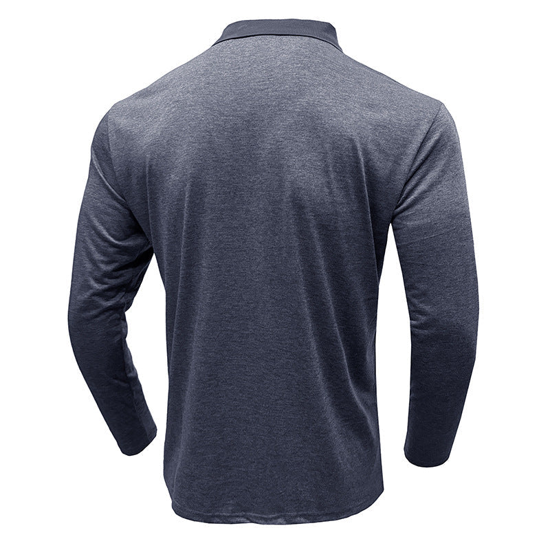Herren Polo Langarm Streifenmuster Modern