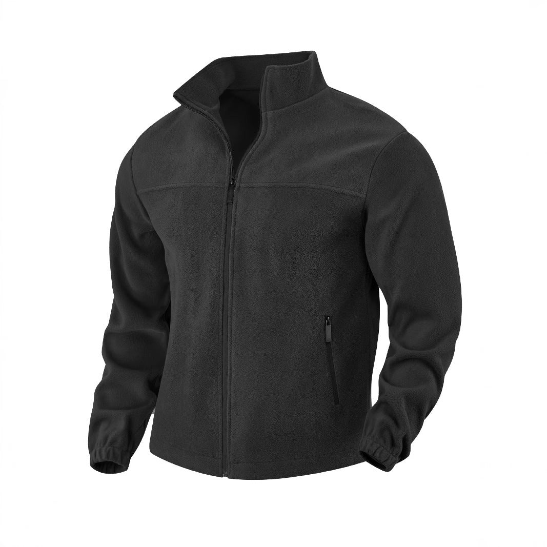 Herren Fleecejacke Stehkragen Warm mit Taschen
