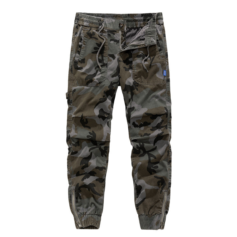 Herren Cargohose Camouflage Elastisch Vieltaschig