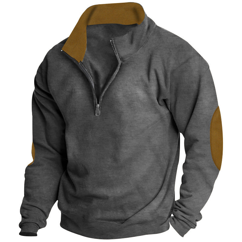 Herren Pullover Hochkragen Zip Verschluss Modern
