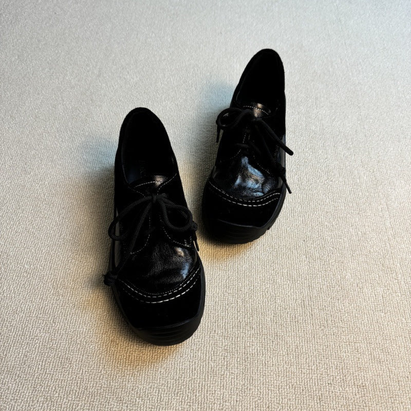 Damen Schnürschuhe Lederschuhe Bequem Modisch