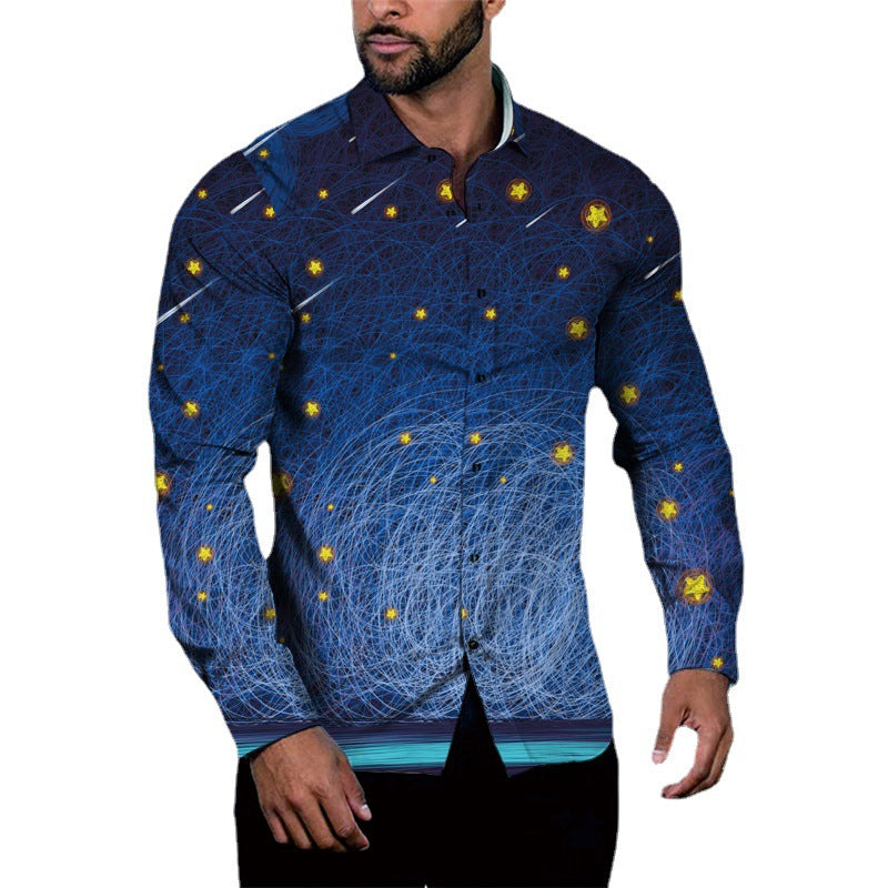 Herren Langarmhemd Boucle Muster Modern Stilvoll