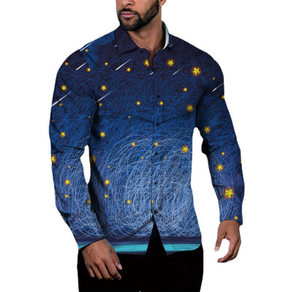 Herren Langarmhemd Boucle Muster Modern Stilvoll
