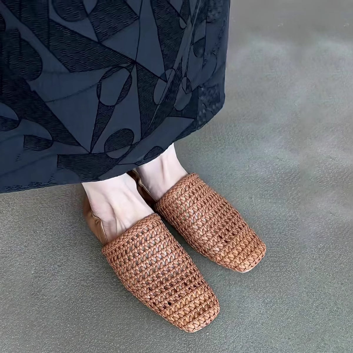 Damen Slipper Bequem Lässig Luftig Mit Netzdesign