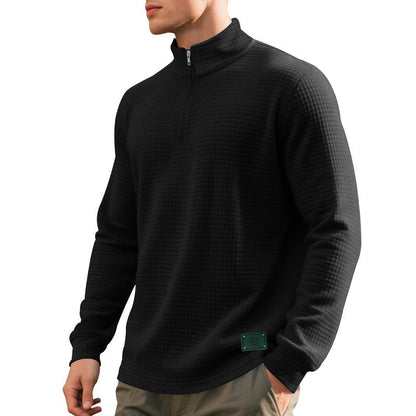 Herren Pullover Strukturiert Kragen Hochschließend Modern