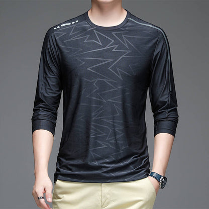 Herren Langarm-Shirt Sportlich Modern mit Trend-Muster