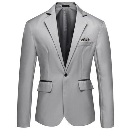 Herren Blazer Elegant Seide Optik Knopf Schließung Modern