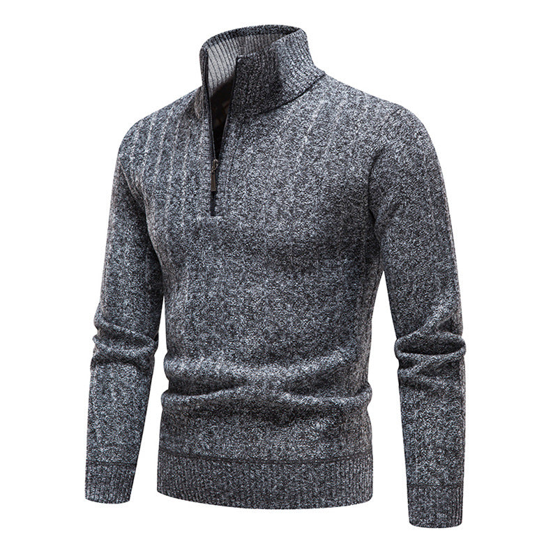 Herren Strickpullover Eleganter Kurzreißverschluss Struktur