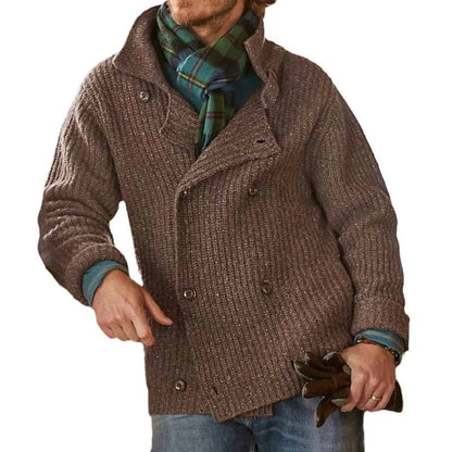 Herren Strickjacke Moderner Schnitt Doppelter Knopfverschluss
