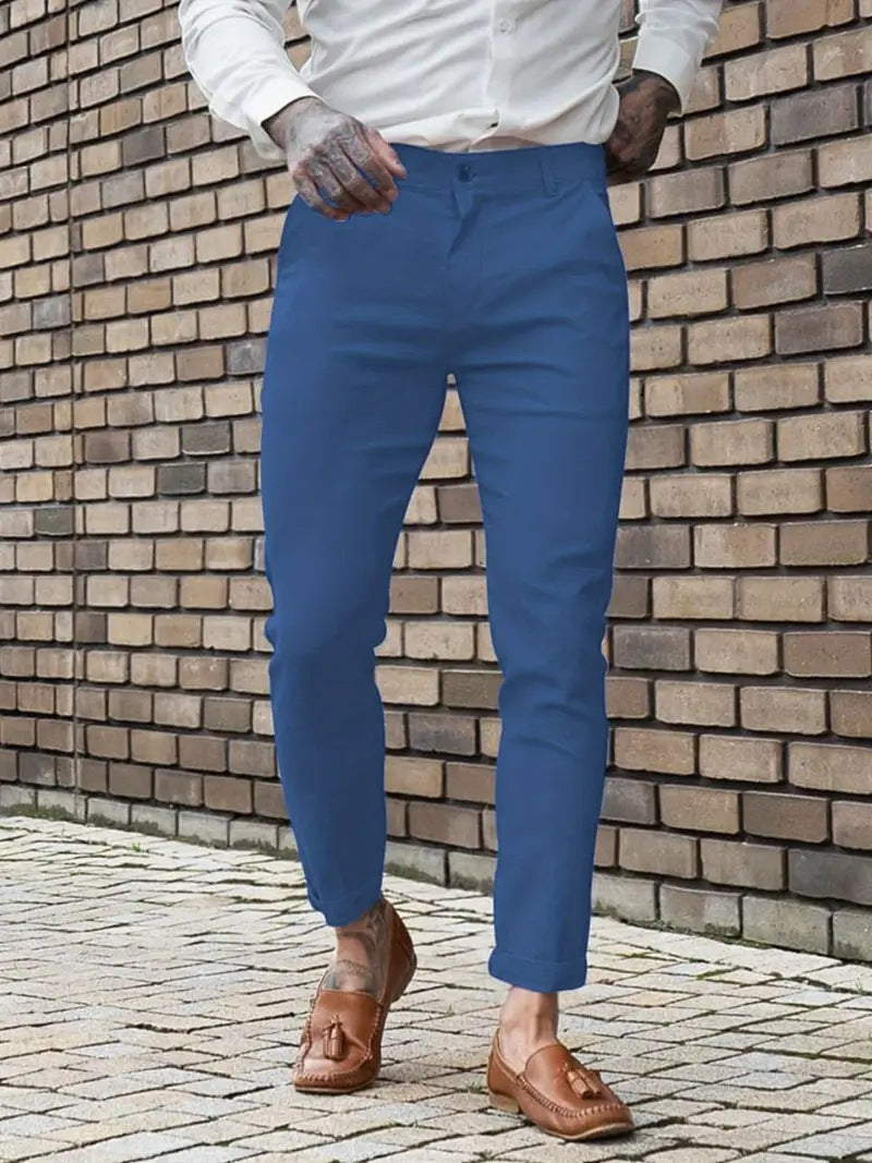 Herren Slim-Fit Jeanshose Elastisch Mit Seitentaschen