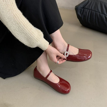 Damen Ballerinas Elegantes Design mit Schmuck