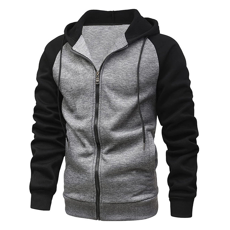 Herren Kapuzenjacke Lässig Mit Kontrast Ärmeln Streetwear