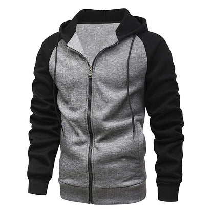Herren Kapuzenjacke Lässig Mit Kontrast Ärmeln Streetwear