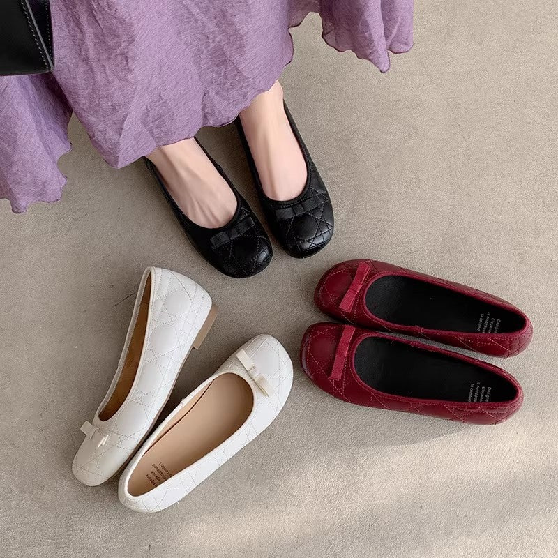Damen Ballerinas Elegante Rüschendetail Weiche Innensohle