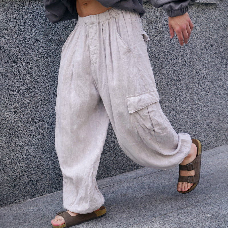 Herren Cargo-Hose aus Leinen atmungsaktiv bequem - BerlinGlamour
