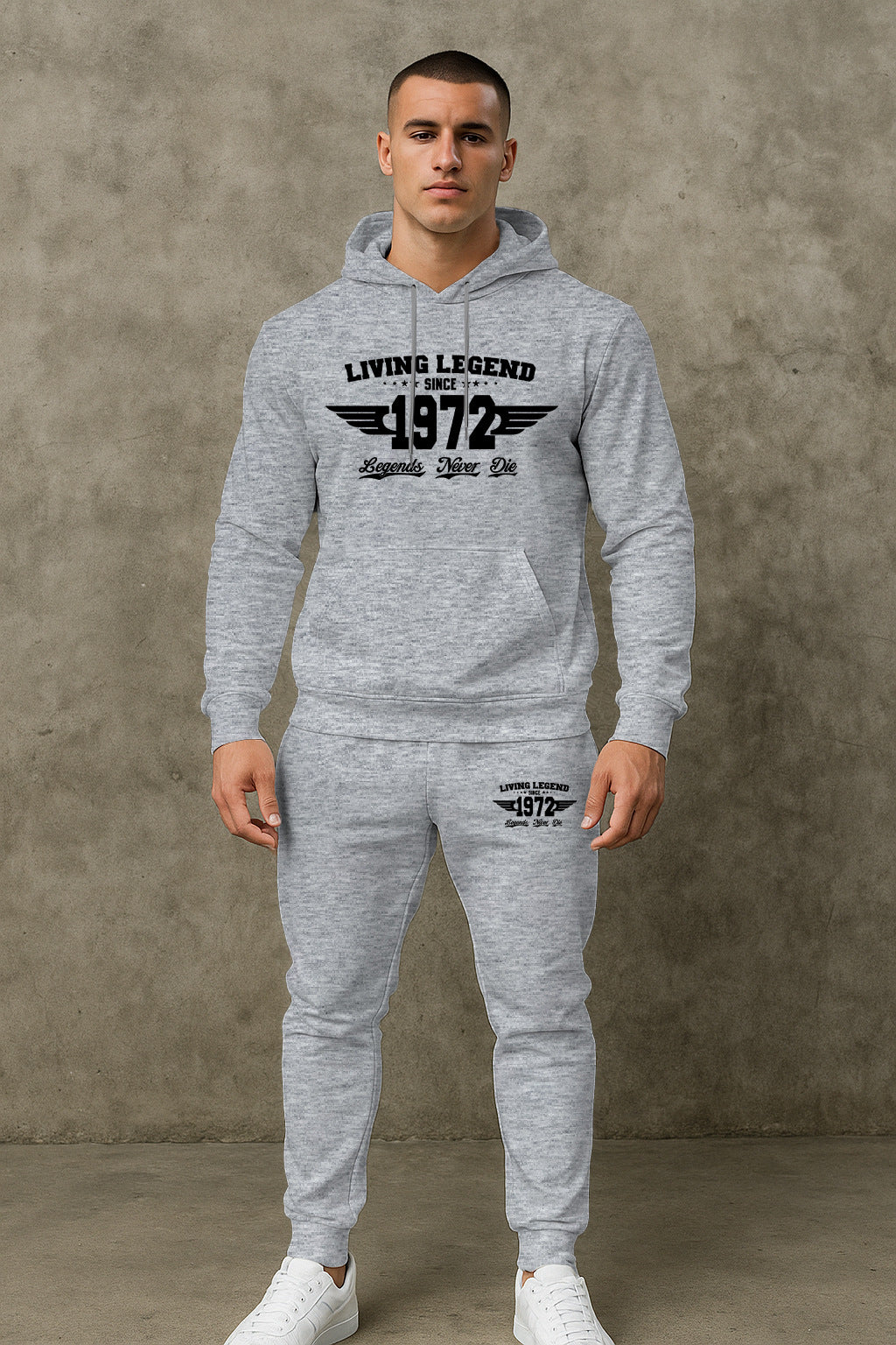 Herren Joggingset Hoodie und Hose Mit Trend Druck Berlin