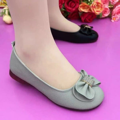 Damen Ballerinas Elegante Schleife Komfortabel