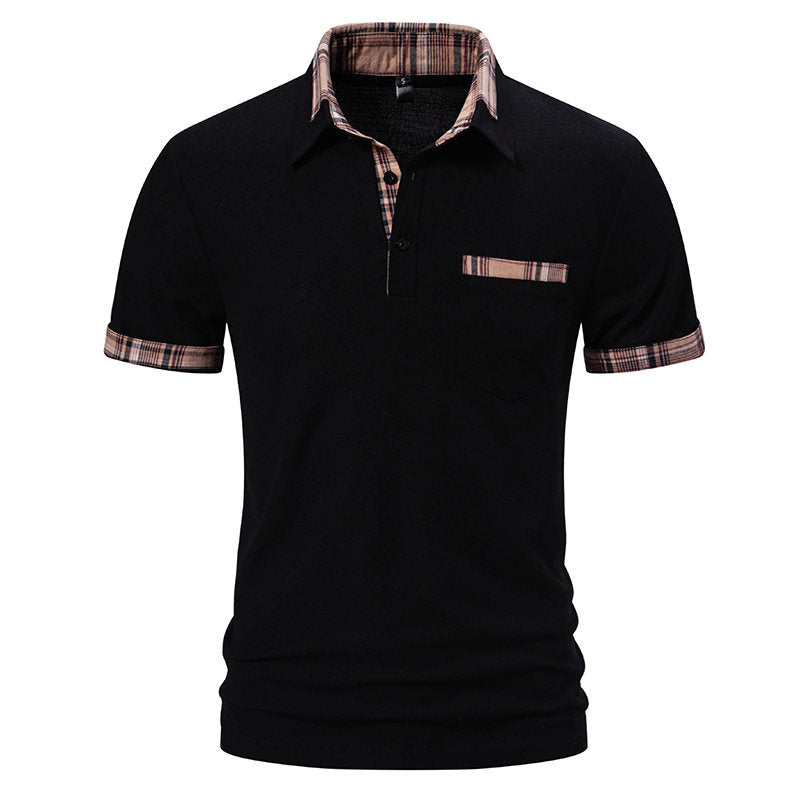 Herren Poloshirt Karomuster Modern Komfortschnitt