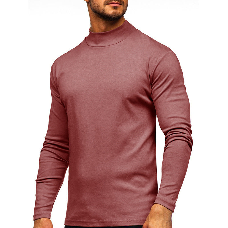 Herren Langarmshirt Rollkragen atmungsaktiv Baumwolle