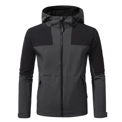 Herren Outdoor-Jacke Wasserdicht mit Verstellbarem Kapuzenbereich