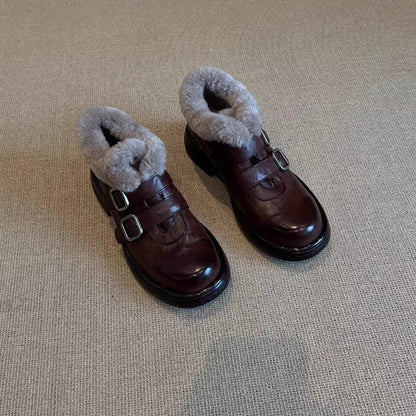 Damen Stiefeletten Warm Gefüttert Schnürsenkel Modisch Schwarz