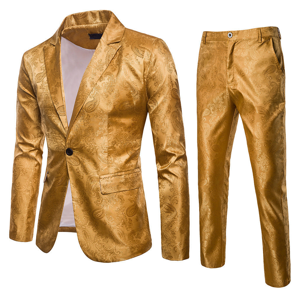 Herren Anzug Set Elegant Paisley Muster Slim Fit
