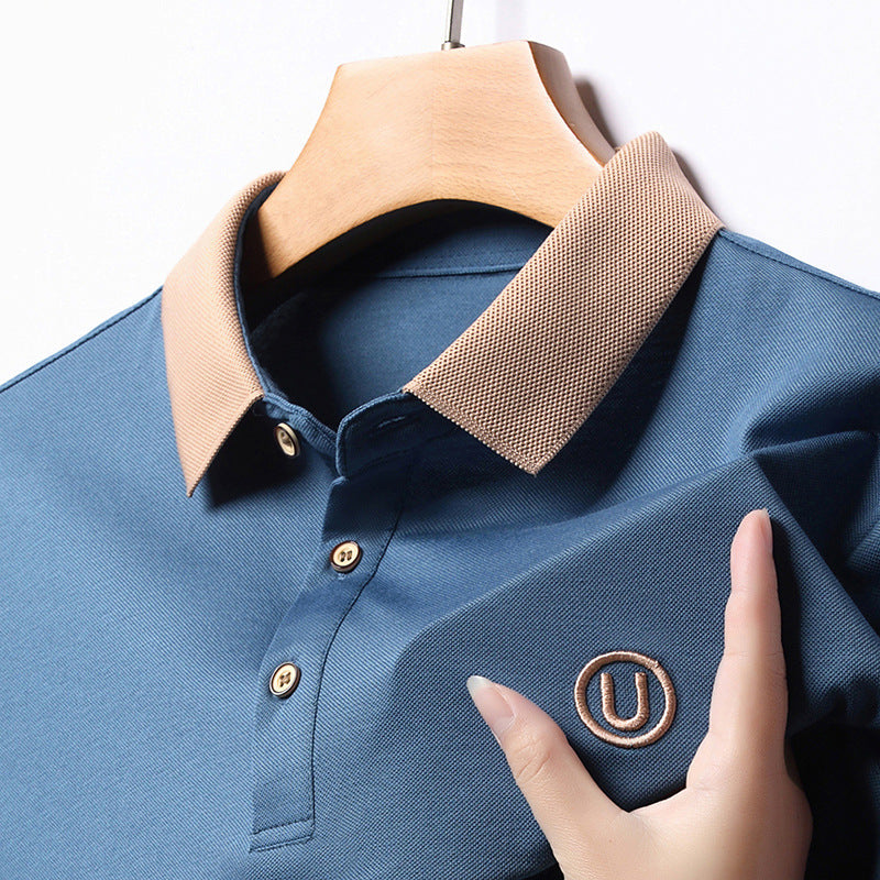 Herren Polohemd Moderner Kontrastkragen Slim Fit - BerlinGlamour