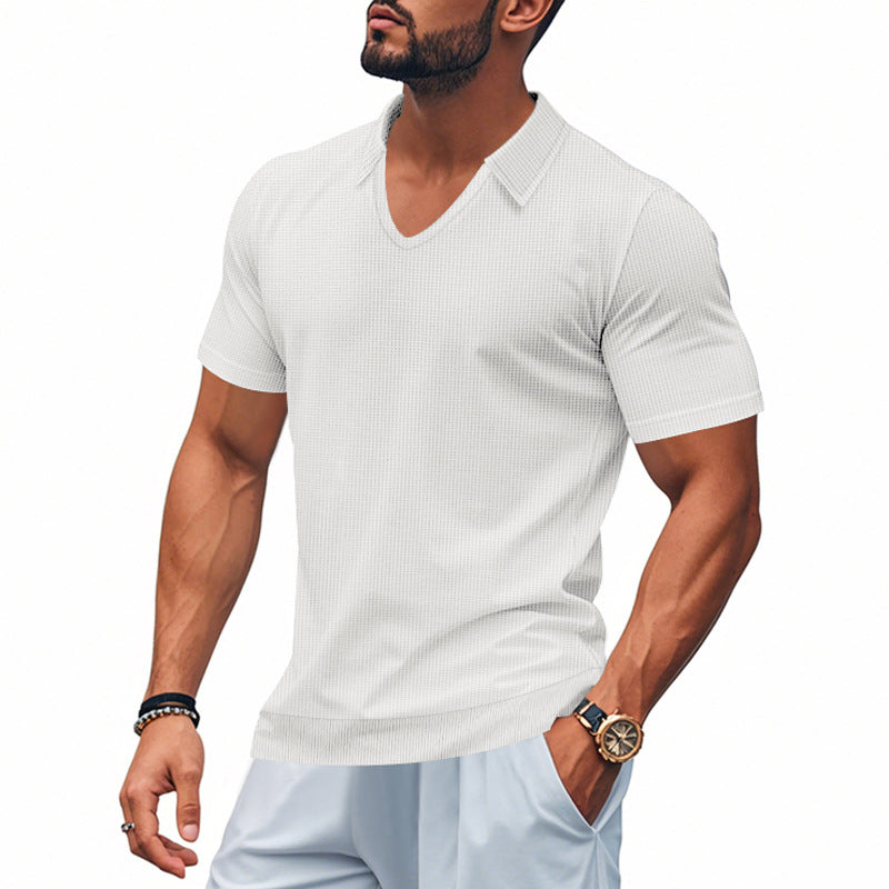 Herren Polo-Shirt Modern Schnitt Strukturiert
