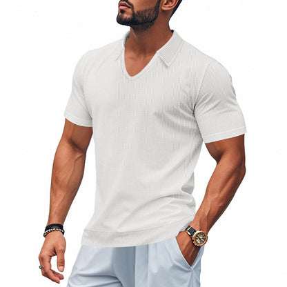 Herren Polo-Shirt Modern Schnitt Strukturiert