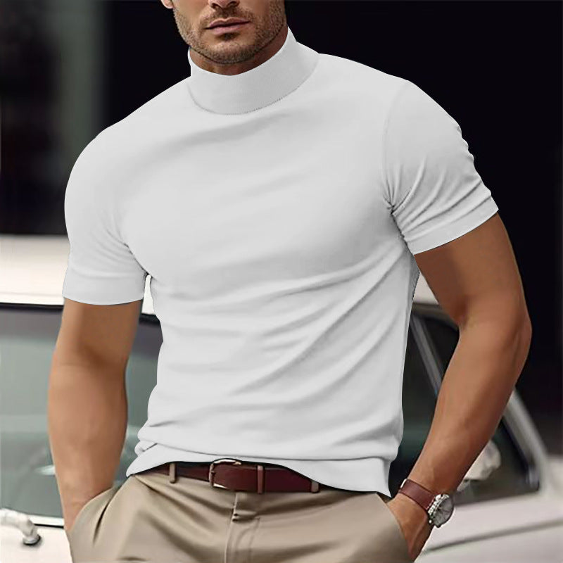 Herren T-Shirt Kurzarm Turtleneck Modern Berlin Style