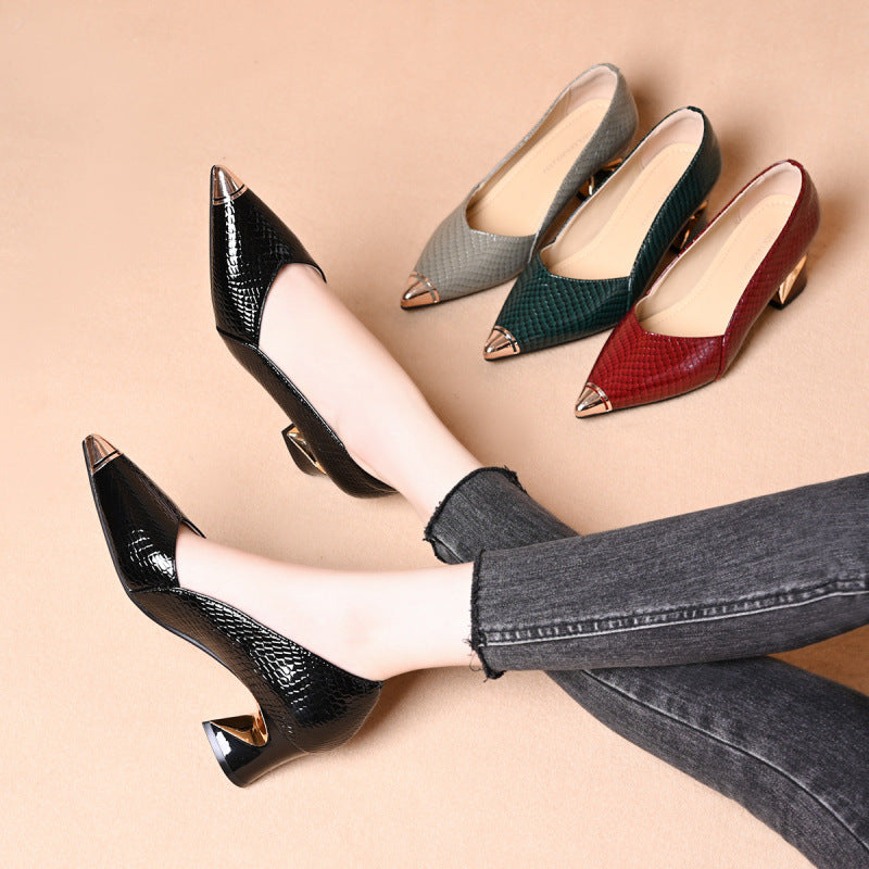 Damen Pumps Hochhackig Geometrischer Absatz Elegant - BerlinGlamour