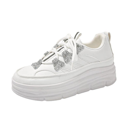 Damen Plateau Sneaker High Heel Sportschuh Mode