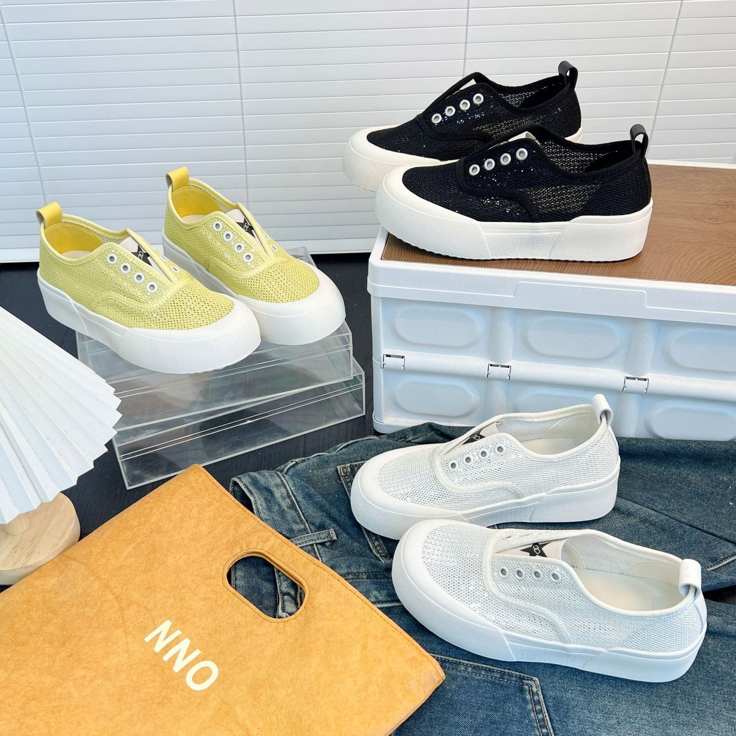 Damen Sneaker Sportlich Glitzer Atmungsaktiv