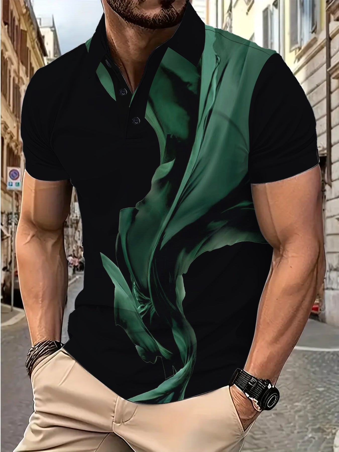 Herren Poloshirt Modern Slim Fit Einzigartiges Design